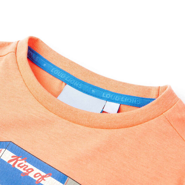 T-shirt pour enfants avec manches courtes orange n&eacute;on 140