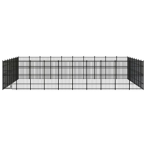 vidaXL Chenil d'ext&eacute;rieur pour chiens Acier 73,73 m&sup2;