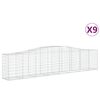 vidaXL Paniers &agrave; gabions arqu&eacute;s 9 pcs 400x50x80/100 cm Fer galvanis&eacute;