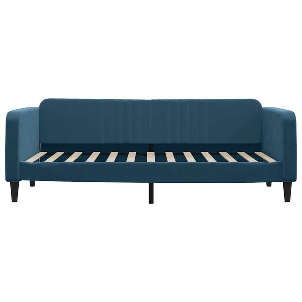 vidaXL Lit de jour avec matelas bleu 90x200 cm velours