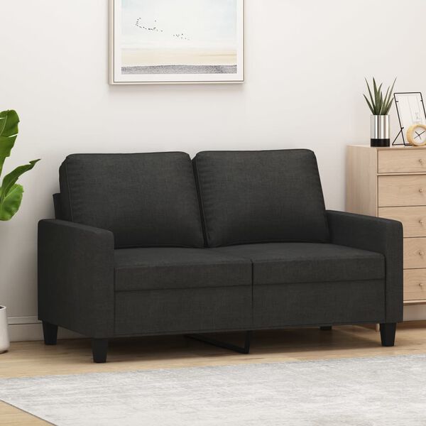 vidaXL Canap&eacute; &agrave; 2 places Noir 120 cm Tissu