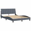 vidaXL Cadre de lit sans matelas Hanko gris fonc&eacute; 140x200 cm velours