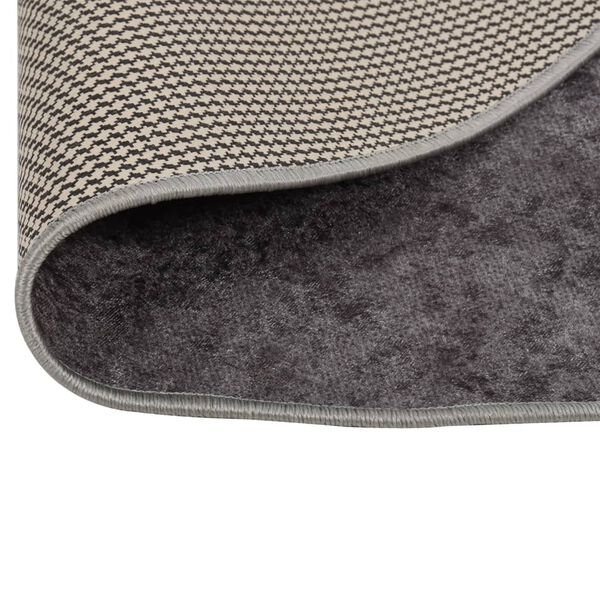 vidaXL Tapis lavable antid&eacute;rapant &phi;120 cm gris