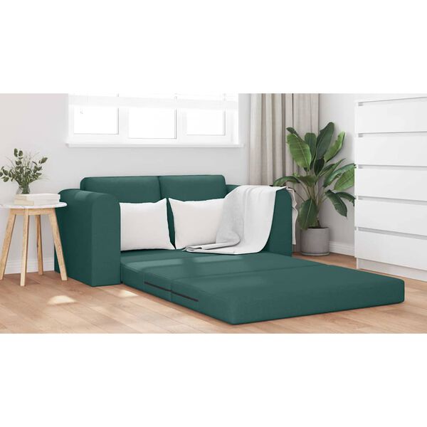 vidaXL Canap&eacute;-Lit 60cm Vert fonc&eacute; tissu