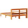 vidaXL Cadre de lit et t&ecirc;te de lit sans matelas cire marron 135x190 cm