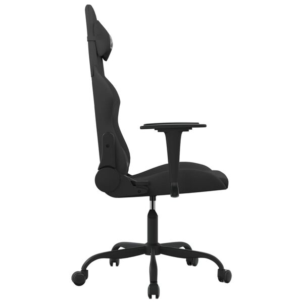 vidaXL Chaise de jeu de massage Noir Tissu