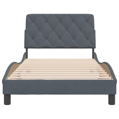 vidaXL Cadre de lit sans matelas gris foncé 100x200 cm velours