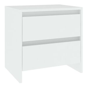 vidaXL Table de chevet blanc 45x34,5x44,5 cm bois d&rsquo;ing&eacute;nierie