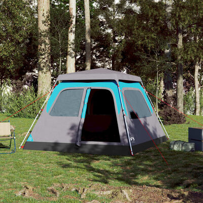 vidaXL Tente de camping à dôme 4 personnes bleu libération rapide