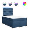 vidaXL Sommier &agrave; lattes de lit avec matelas bleu 120x190 cm tissu