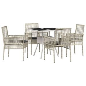 vidaXL Ensemble de salle &agrave; manger pour jardin 5 pc Gris clair