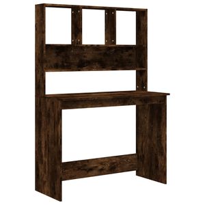 vidaXL Bureau avec &eacute;tag&egrave;res Ch&ecirc;ne fum&eacute; 102x45x148 cm Bois d'ing&eacute;nierie
