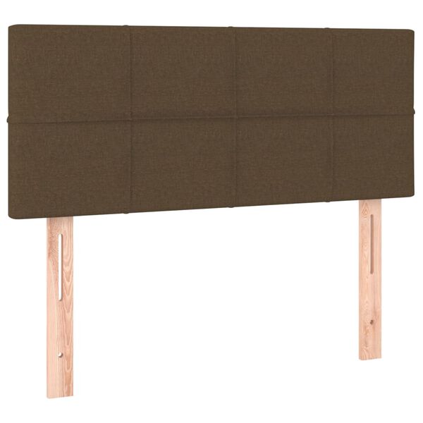 vidaXL T&ecirc;te de lit &agrave; LED Marron Fonc&eacute; 100x5x78/88 cm Tissu