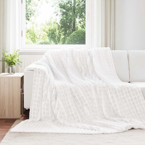 vidaXL Jet&eacute; Blanc 240 x 220 cm Toison
