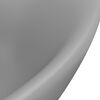 vidaXL Lavabo ovale &agrave; trop-plein Gris clair mat 58,5x39 cm C&eacute;ramique