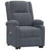 vidaXL Fauteuil de massage Gris foncé Velours