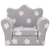 vidaXL Canap&eacute;-lit pour enfants Gris clair avec &eacute;toiles Peluche douce