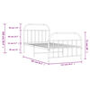 vidaXL Cadre de lit m&eacute;tal sans matelas avec pied de lit noir 107x203cm