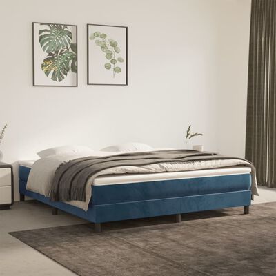 vidaXL Cadre de lit Bleu foncé 180x200 cm Velours