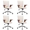 vidaXL Chaises de bureau pivotantes avec appui-t&ecirc;te 4 pc Simili cuir