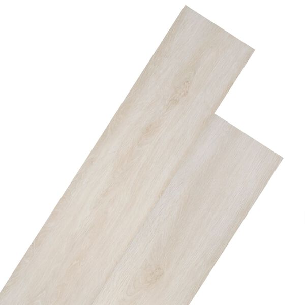 vidaXL Planches de plancher PVC Non auto-adhésif Blanc chêne classique
