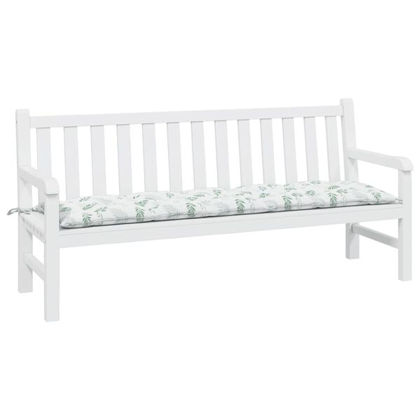 vidaXL Coussin de banc de jardin motif de feuilles 180x50x7 cm