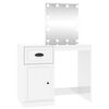 vidaXL Coiffeuse et LED blanc brillant 90x50x132,5 cm bois ing&eacute;nierie