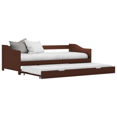 vidaXL Cadre de lit extensible sans matelas marron foncé 90x200 cm