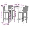 vidaXL Ensemble de bar de jardin 5 pcs gris bois massif acacia rotin
