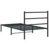 vidaXL Cadre de lit m&eacute;tal sans matelas avec t&ecirc;te de lit noir 107x203cm