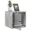 vidaXL Table de chevet avec porte en verre gris b&eacute;ton 35x37x35 cm