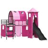 vidaXL Lit mezzanine pour enfants Noir et rose 90 x 190 cm M&eacute;tал