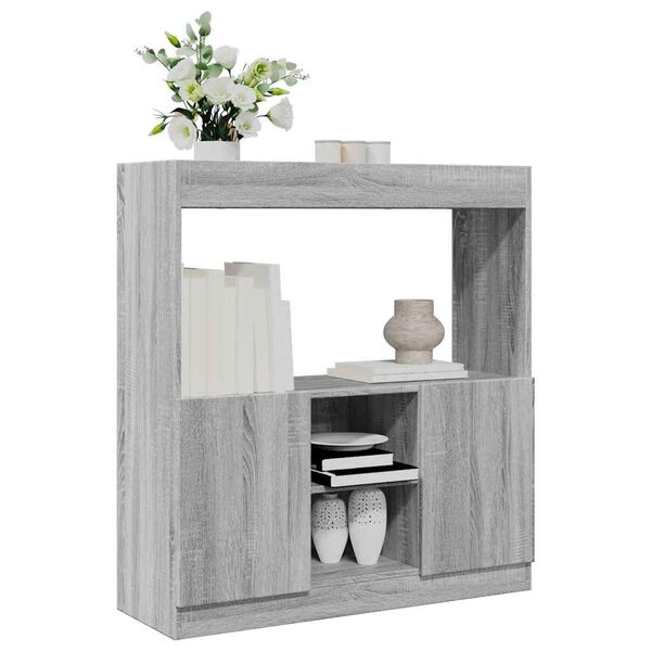 vidaXL Buffet haut sonoma gris 92x33x100 cm bois d'ing&eacute;nierie