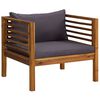 vidaXL Chaise de jardin avec coussins gris fonc&eacute; Bois d'acacia massif
