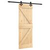 vidaXL Porte coulissante Naturel et noir 70 x 210 cm