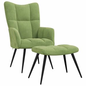 vidaXL Chaise de relaxation avec tabouret Vert clair Velours