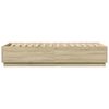 vidaXL Cadre de lit avec LED sans matelas ch&ecirc;ne sonoma 90x200 cm