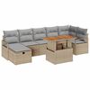 vidaXL Ensemble de canap&eacute; de jardin 8 pc Beige polyrotin