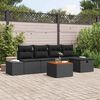 vidaXL Ensemble de canap&eacute; de jardin avec coussin 6 pcs Noir Poly rotin