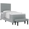 vidaXL Lit &agrave; ressorts avec matelas Gris clair 90 x 200 cm tissu