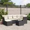 vidaXL Salon de jardin 6 pcs avec coussins noir résine tressée