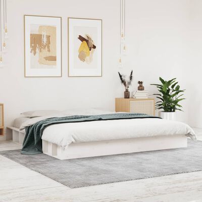 vidaXL Cadre de lit blanc 180x200 cm bois de pin massif