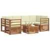 vidaXL Ensembles de canap&eacute;s avec coussin 7 pcs Naturel et Cr&egrave;me