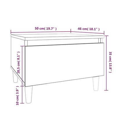 vidaXL Table d'appoint Blanc 50x46x35 cm Bois d'ingénierie