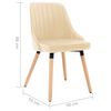 vidaXL Chaises &agrave; manger lot de 2 Cr&egrave;me Velours