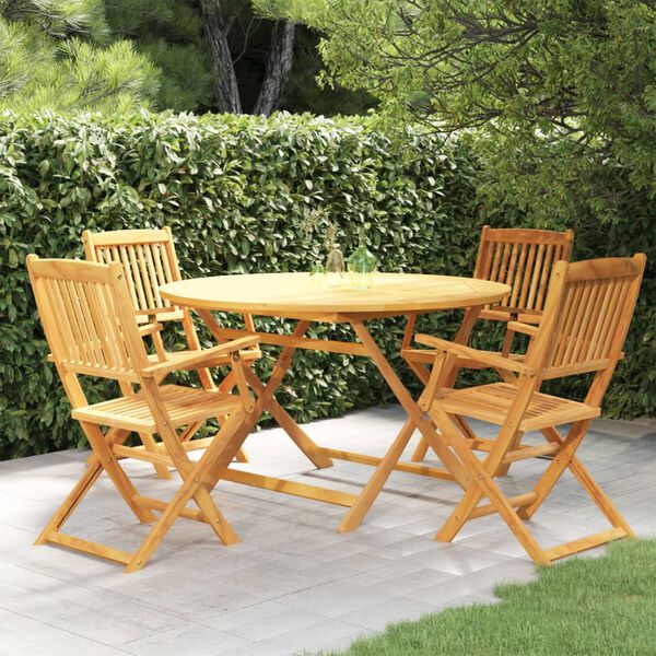 vidaXL Ensemble &agrave; manger de jardin pliable 5 pcs Bois d'acacia solide