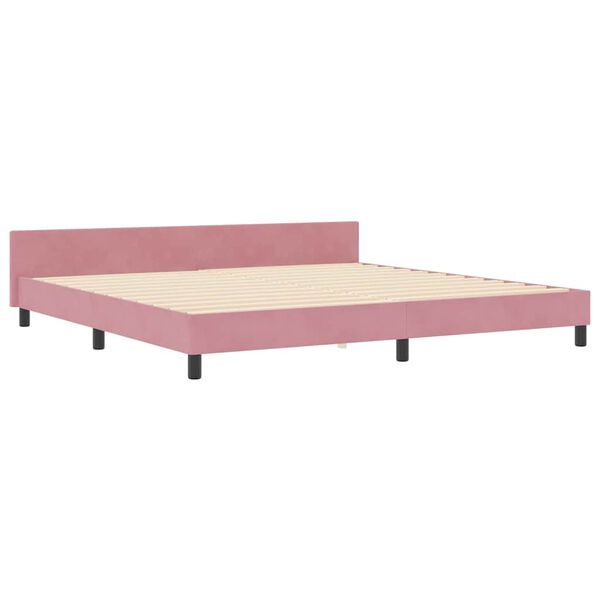 vidaXL Lit &agrave; ressorts avec t&ecirc;te de lit Rose 200 x 200 cm Velours