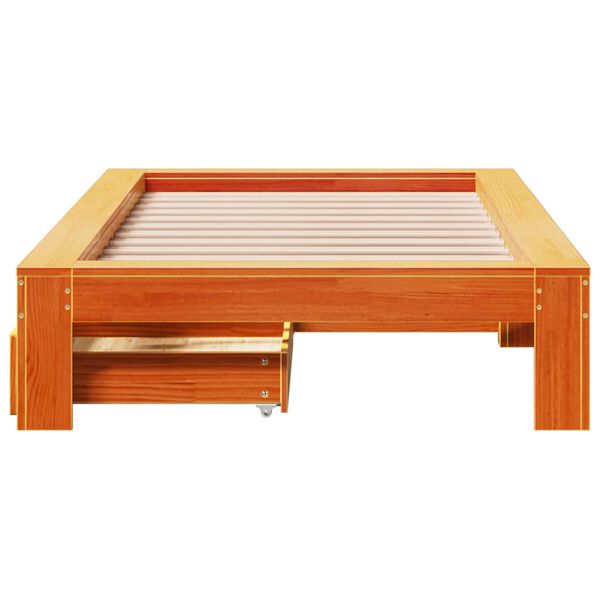 vidaXL Cadre de lit sans matelas cire marron 90x200 cm bois pin massif