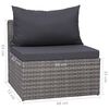 vidaXL Salon de jardin 9 pcs avec coussins Résine tressée Gris