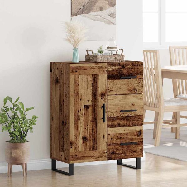 vidaXL Buffet Bois Ancien 69,5 x 34 x 90 cm Bois d'ing&eacute;nierie et fer
